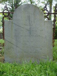Headstone, Mary Faxon 1818
