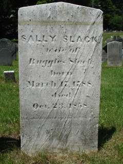 Headstone, Sally Slack 1858