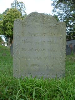 Headstone, Mary Allin 1729