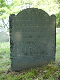 Headstone, Elizabeth Cotton 1737