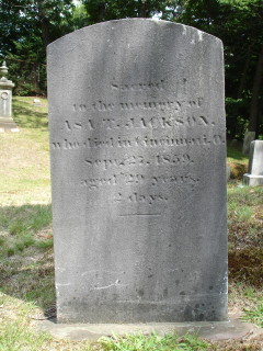 Headstone, Asa T. Jackson 1859